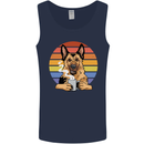 A Fierce German Shepherd Alsatian Coffee Mens Vest Tank Top Navy Blue