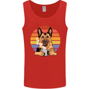 A Fierce German Shepherd Alsatian Coffee Mens Vest Tank Top Red