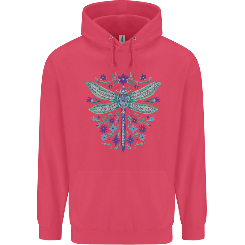 A Floral Dragonfly Childrens Kids Hoodie Heliconia