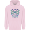 A Floral Dragonfly Childrens Kids Hoodie Light Pink