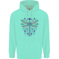 A Floral Dragonfly Childrens Kids Hoodie Peppermint