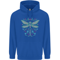 A Floral Dragonfly Childrens Kids Hoodie Royal Blue