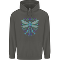 A Floral Dragonfly Childrens Kids Hoodie Storm Grey
