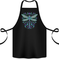A Floral Dragonfly Cotton Apron 100% Organic Black