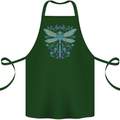 A Floral Dragonfly Cotton Apron 100% Organic Forest Green