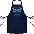 A Floral Dragonfly Cotton Apron 100% Organic Navy Blue