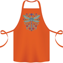 A Floral Dragonfly Cotton Apron 100% Organic Orange