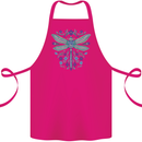 A Floral Dragonfly Cotton Apron 100% Organic Pink