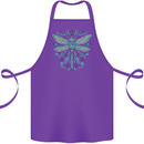 A Floral Dragonfly Cotton Apron 100% Organic Purple