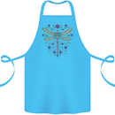 A Floral Dragonfly Cotton Apron 100% Organic Turquoise