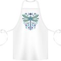 A Floral Dragonfly Cotton Apron 100% Organic White