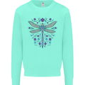 A Floral Dragonfly Kids Sweatshirt Jumper Peppermint