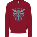 A Floral Dragonfly Kids Sweatshirt Jumper Red
