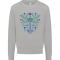 A Floral Dragonfly Kids Sweatshirt Jumper Sports Grey