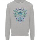 A Floral Dragonfly Kids Sweatshirt Jumper Sports Grey