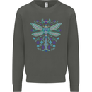 A Floral Dragonfly Kids Sweatshirt Jumper Storm Grey