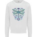 A Floral Dragonfly Kids Sweatshirt Jumper White