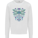 A Floral Dragonfly Kids Sweatshirt Jumper White