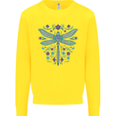 A Floral Dragonfly Kids Sweatshirt Jumper Yellow
