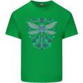 A Floral Dragonfly Kids T-Shirt Childrens Irish Green