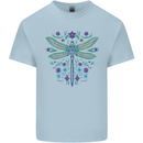 A Floral Dragonfly Kids T-Shirt Childrens Light Blue