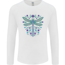 A Floral Dragonfly Mens Long Sleeve T-Shirt White