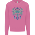 A Floral Dragonfly Mens Sweatshirt Jumper Azalea