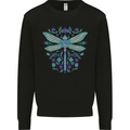 A Floral Dragonfly Mens Sweatshirt Jumper Black