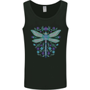 A Floral Dragonfly Mens Vest Tank Top Black
