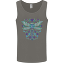 A Floral Dragonfly Mens Vest Tank Top Charcoal