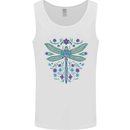 A Floral Dragonfly Mens Vest Tank Top White