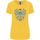 A Floral Dragonfly Womens Wider Cut T-Shirt Yellow