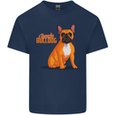 A French Bulldog Illustration Kids T-Shirt Childrens Navy Blue