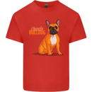 A French Bulldog Illustration Kids T-Shirt Childrens Red