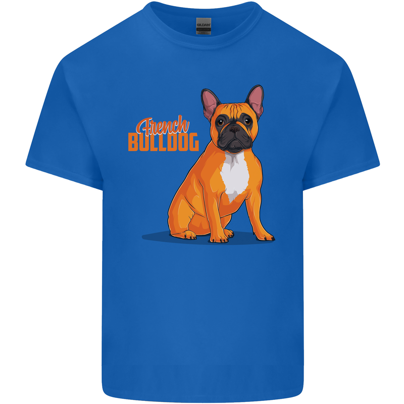 A French Bulldog Illustration Kids T-Shirt Childrens Royal Blue