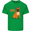 A French Bulldog Illustration Mens Cotton T-Shirt Tee Top Irish Green