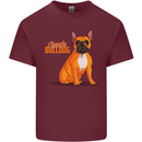 A French Bulldog Illustration Mens Cotton T-Shirt Tee Top Maroon