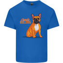 A French Bulldog Illustration Mens Cotton T-Shirt Tee Top Royal Blue