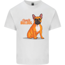 A French Bulldog Illustration Mens Cotton T-Shirt Tee Top White
