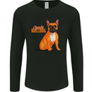 A French Bulldog Illustration Mens Long Sleeve T-Shirt Black