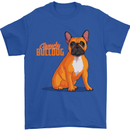 A French Bulldog Illustration Mens T-Shirt 100% Cotton Royal Blue