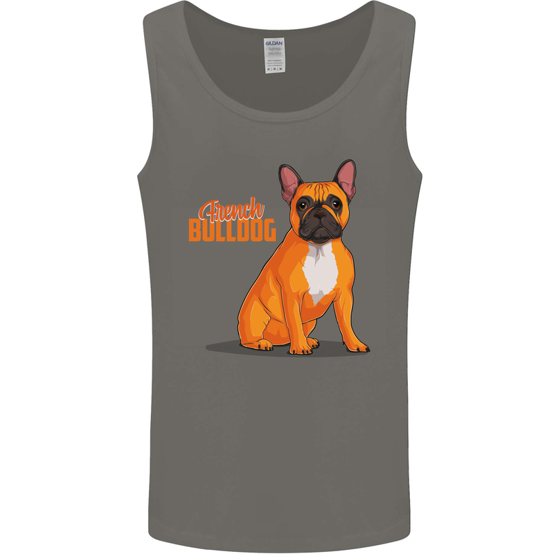 A French Bulldog Illustration Mens Vest Tank Top Charcoal