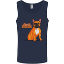 A French Bulldog Illustration Mens Vest Tank Top Navy Blue