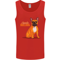A French Bulldog Illustration Mens Vest Tank Top Red