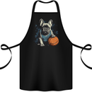 A French Bulldog With a Basketball Dog Cotton Apron 100% Organic Black