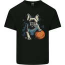 A French Bulldog With a Basketball Dog Mens Cotton T-Shirt Tee Top Black
