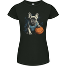 A French Bulldog With a Basketball Dog Womens Petite Cut T-Shirt Black