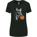 A French Bulldog With a Basketball Dog Womens Wider Cut T-Shirt Black