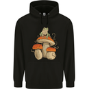 A Frog & 3 Mushrooms Foraging Mycology Fungi Mens 80% Cotton Hoodie Black