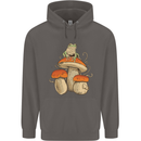 A Frog & 3 Mushrooms Foraging Mycology Fungi Mens 80% Cotton Hoodie Charcoal
